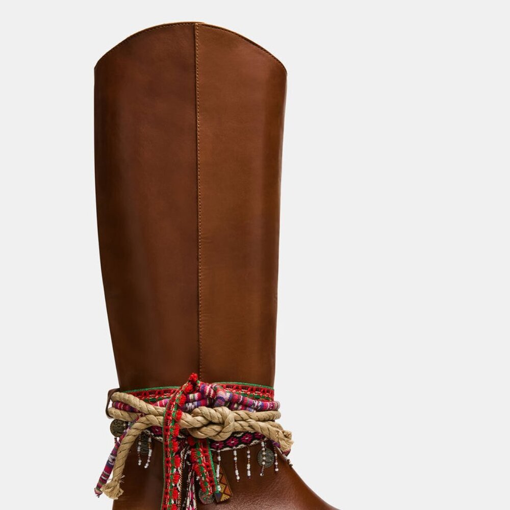 New Womens sz 9 Steve Madden Origin Tan Leather boots $300 msrp fashion - Picture 3 of 6